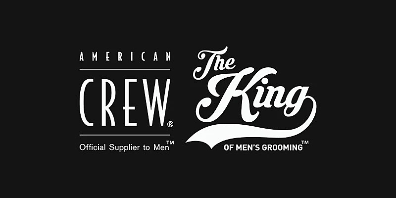 American Crew and The King of Men's Grooming logo lockup