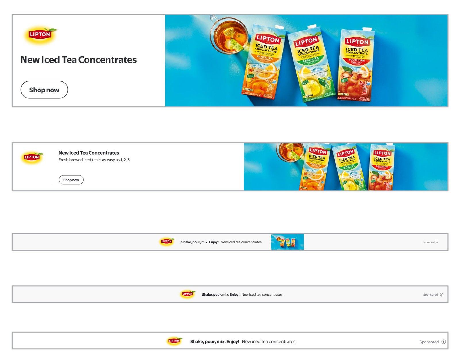 Lipton sponsored banners and leaderboards for Walmart